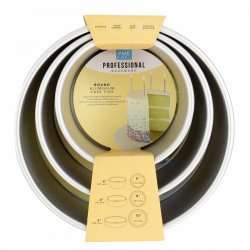 Bakform rund cake pans set om 3, 10 cm djup PME