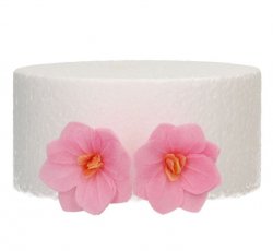 Ätbar Tårtdekoration Waferblommor Rosa 18 st
