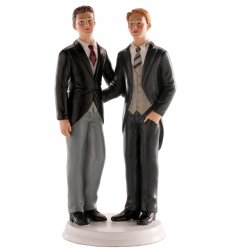 brudpar män till tårtan