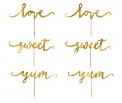 cupcake toppers love guld