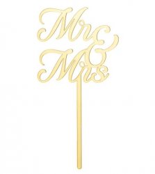 cake topper mr & mrs gold