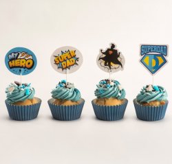 Cupcake toppers Super Dad