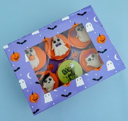 Cupcake Box för 6 muffins Halloween Fright Night 2-pack