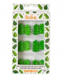 sockerdekorationer gröna blad