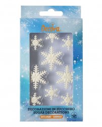 Sockerdekorationer snöflingor