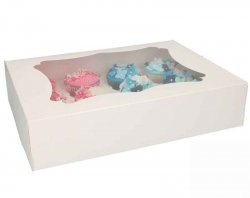 FunCakes Vit cupcakes-box för 12 muffins