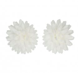 Ätbar tårtdekoration waferblomma Vita Pom poms 12 st