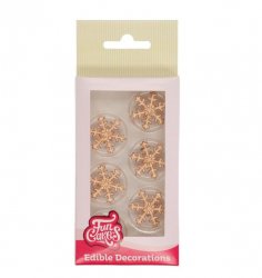 sockerdekorationer snöflingor brons