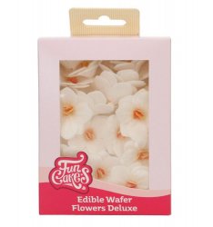 Ätbar Tårtdekoration Waferblommor Vita 18 st