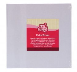 fyrkantig vit tårtbricka