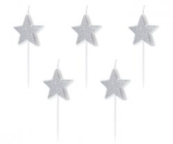 Tårtljus silverstjärnor