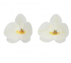 Ätbar tårtdekoration waferblomma Orkidé vit 10 st