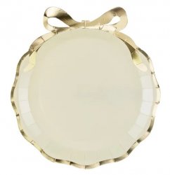 Papperstallrikar Rosett Beige/guld
