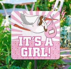 Garden sign Baby girl