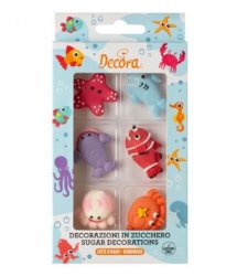 ätbara sockerdekorationer havsdjur