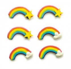 Sockerdekorationer regnbågar