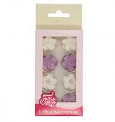 Sockerdekorationer lila blommor