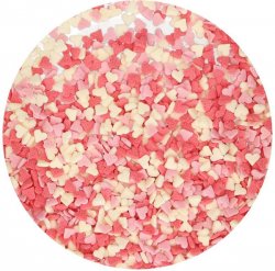 Strössel konfettihjärtan rosa