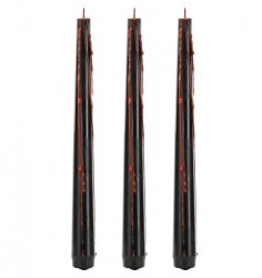 Blödande stearinljus svart/röd 3-pack