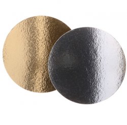 Tunn tårtbricka guldsilver