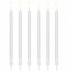 Höga tårtljus vita