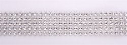 Silverfärgat band med 5 diamantrader - Metervis