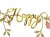 Banneri kukilla "Happy Birthday" 1,3 m