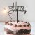 Cake topper svart Happy Birthday