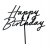 Cake Topper svart happy birthday