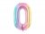 Foil Balloon Number ''0'', 86cm, pastel rainbow