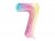 Foil Balloon Number ''7'', 86cm, pastel rainbow
