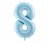 Folieballong ljusblå siffran 8