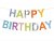 Banner med fransar Happy Birthday - Färgmix