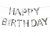 Banner med fransar "Happy Birthday" - Silver