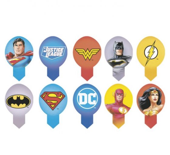 LÖYTÖ! PAR. 08-2026 Wafer-dekoraatiot Justice League 20 kpl