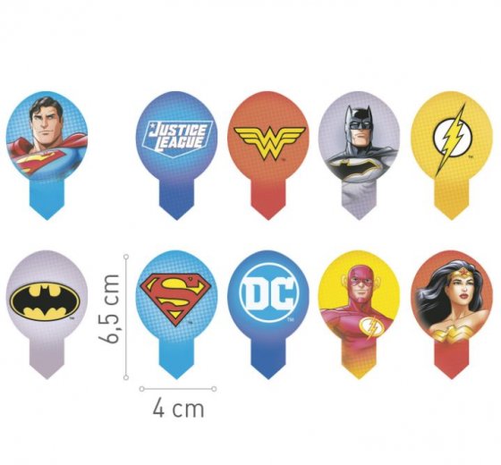 Wafer-dekoraatiot Justice League 20 kpl