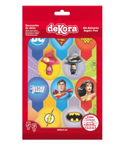 Wafer-dekoraatiot Justice League 20 kpl