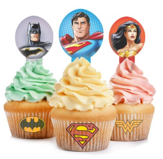 LÖYTÖ! PAR. 08-2026 Wafer-dekoraatiot Justice League 20 kpl