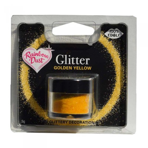 Ätbart glitter gyllengul