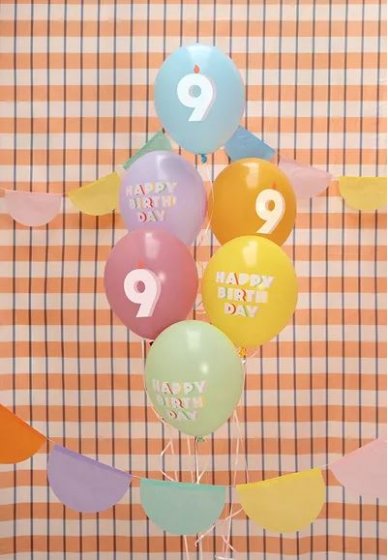 Ballonger Happy Birthday nr 9