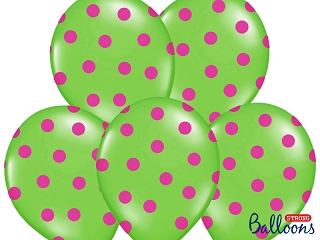 Ballonger Gröna med rosa prickar