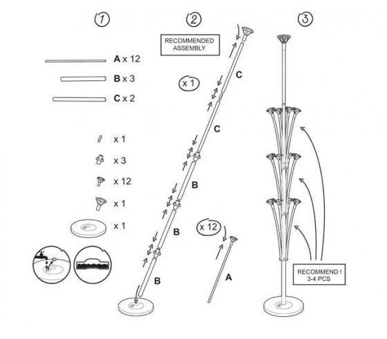 Ballongställning 160 cm