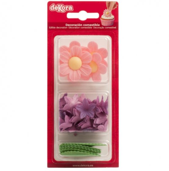 Ätbara waferdekorationer blommor