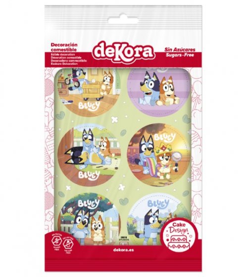 Ätbara waferdekorationer Bluey Bingo