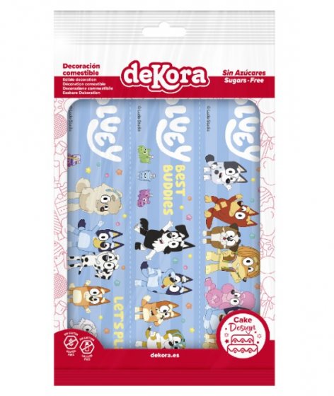 Tårtbild Kantdekoration Bluey & Bingo 5 x 21 cm 3-pack