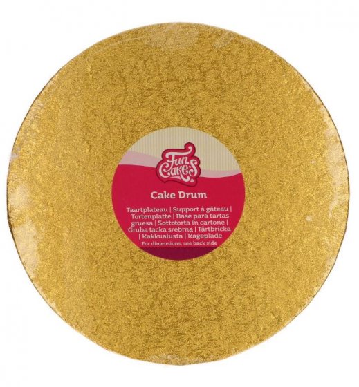 FunCakes Tjock tårtbricka rund Guld 20 cm