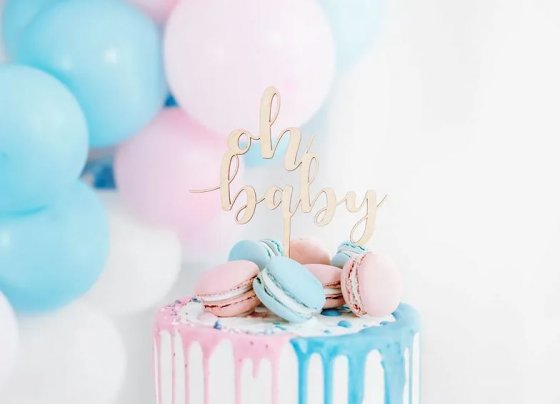 Cake topper trä Oh Baby
