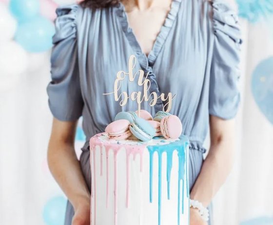 Cake topper trä Oh Baby