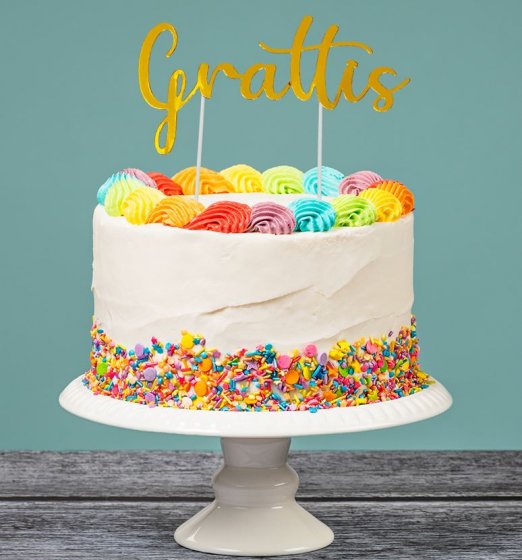 Cake topper grattis