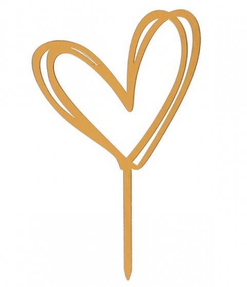 Cake topper guldhjärta